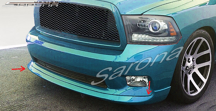 Custom Dodge Ram  Truck Front Lip/Splitter (2009 - 2012) - $299.00 (Part #DG-014-FA)